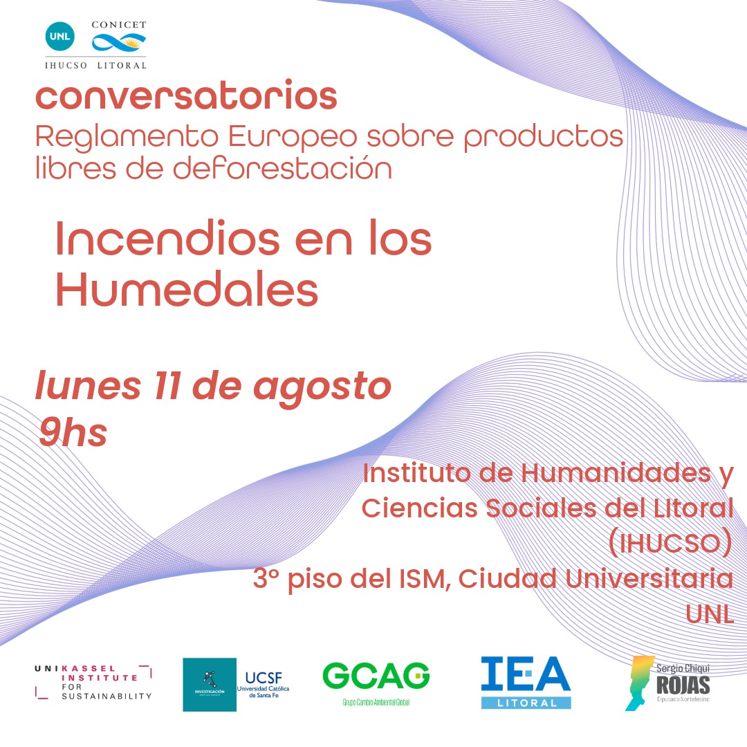 Conversatorio "Incendio en los humedales" 

📅 Lunes 11 de agosto 
⏰ 9 hs
📍  Sala de Reuniones IHUCSO litoral (3er piso, ISM, Ciudad Universitaria)   

🗣️ Exponen Zuleica Marchetti, Ernesto Massa y Alejandro Luciani  

ihucso.conicet.gov.ar/conversatorio-…