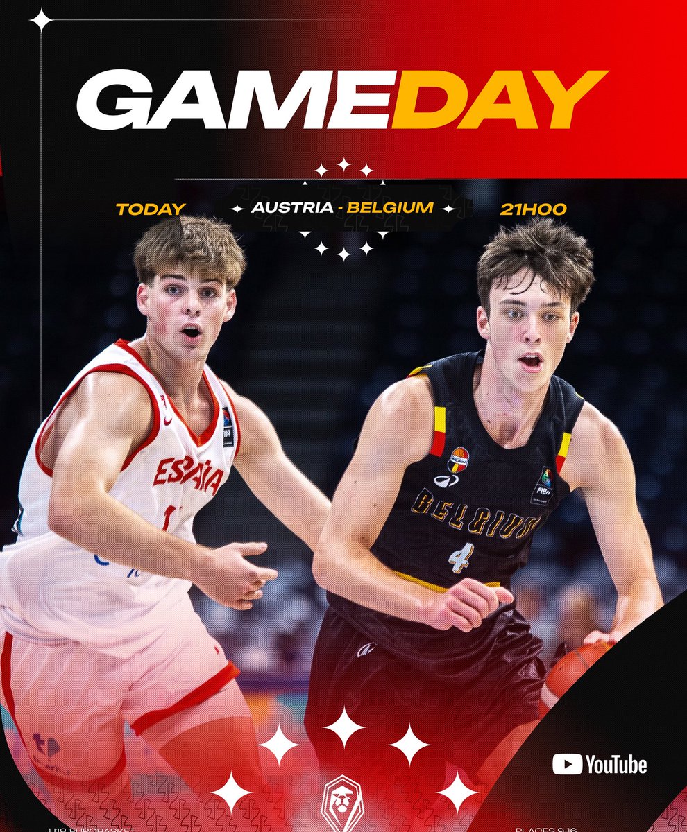 Tune in at 21h00 tonight to watch the U18 Lions battle vs. Austria 🇦🇹 

#basketballbelgium #u18lions