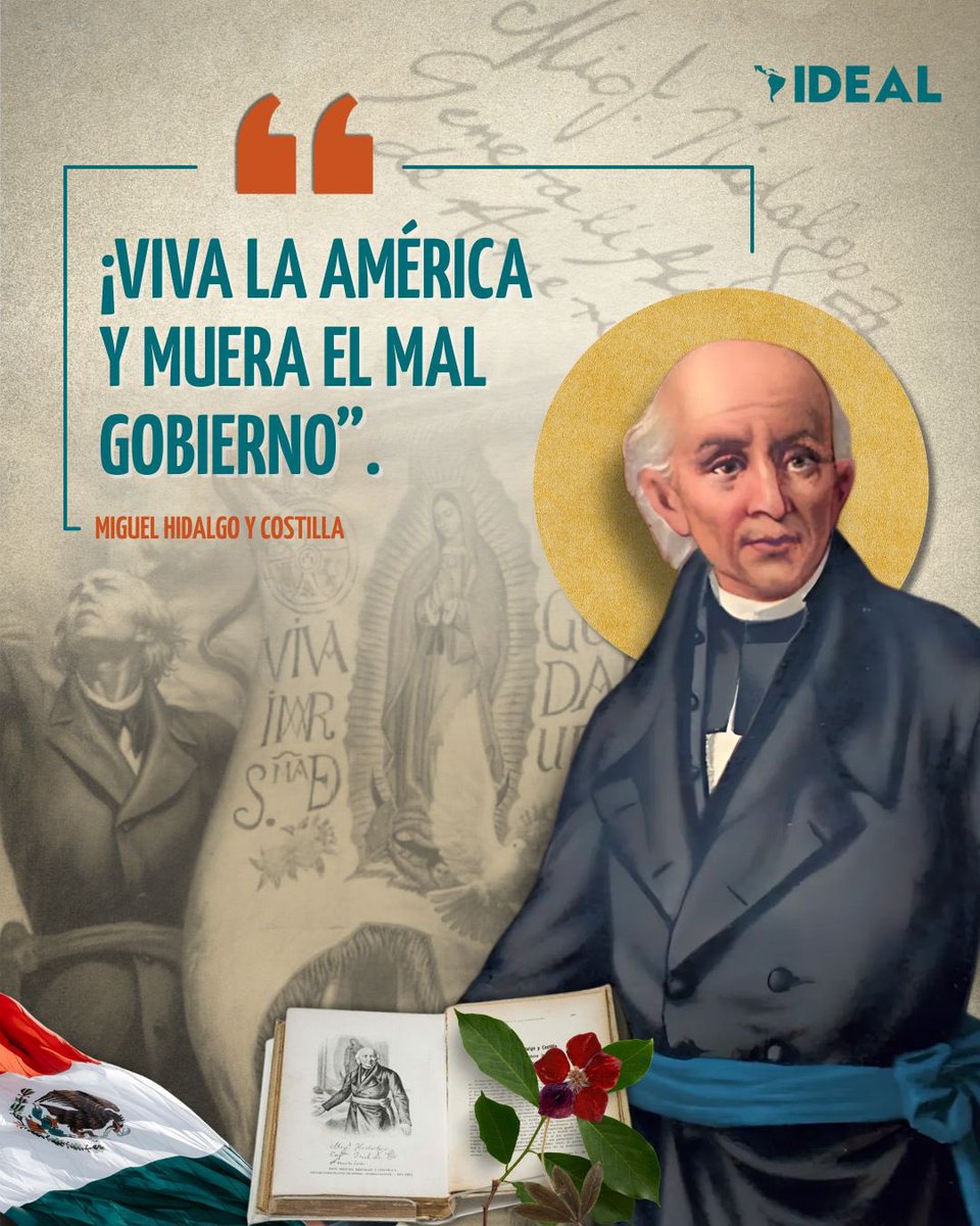 🇲🇽 #MiguelHidalgoyCostilla, sacerdote ilustrado y líder del inicio de la independencia de México. 

El 16 de septiembre de 1810 lanzó el Grito de Dolores, llamando al pueblo a levantarse contra el dominio español. Fue capturado y ejecutado en 1811, pero su legado marcó el