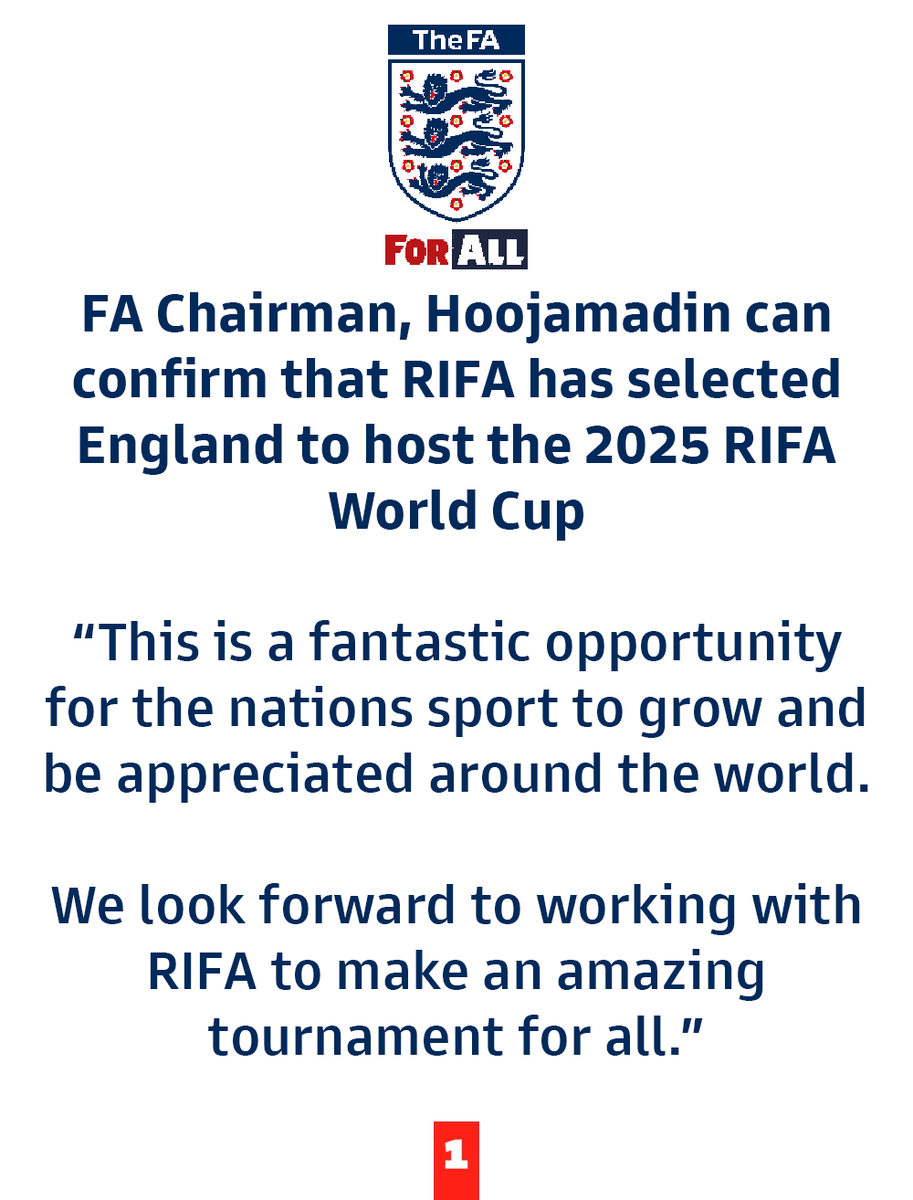 Statement from the FA Chairman about the RIFA World Cup 2025: