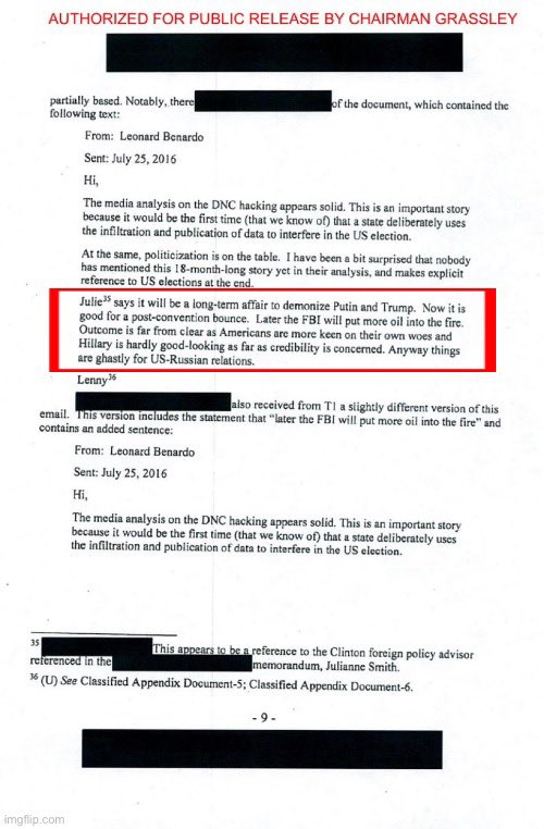 These Durham annex files are disturbing.

The Clinton campaign, in coordination with the Obama administration, the media, and the intelligence community, WITTINGLY coordinated to “demonize Putin and Trump”, and blame them for the DNC hack (Seth Rich).

They were all in on it.