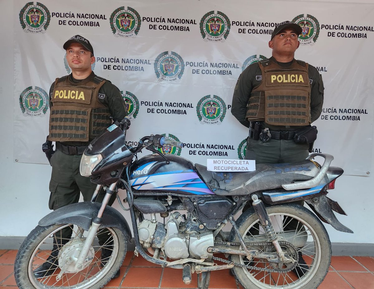 La Policía Nacional en el barrio El Carmen de Puerto Caicedo recuperó una motocicleta que había sido reportada como robada.

#DiosYPatria
