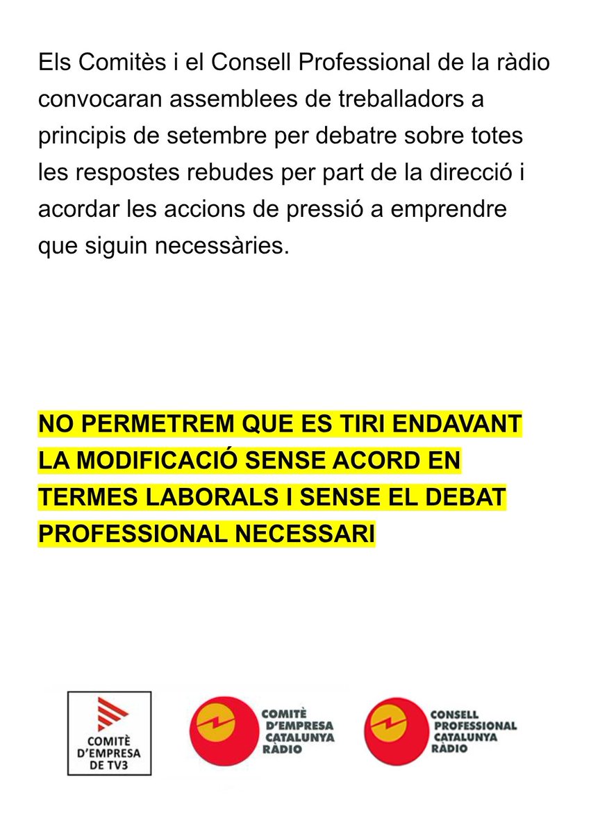 📜 Comunicat: 
Atureu el desmuntatge del 3/24 i Catalunya Informació
comitetv3.cat/2025/07/atureu…