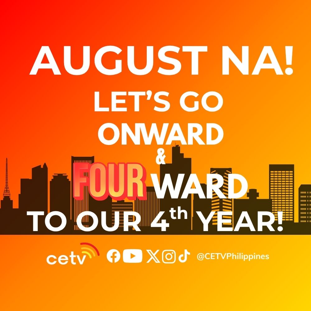 🎉 AUGUST NA! ❤️🧡💛
And you know what that means… it’s officially CETV’s Anniversary Month!
Four years of stories, spotlights, and standing out in the world of entertainment news — and we’re just getting started. ✨

#SeeItOnCETV #OnwardAndFOURward