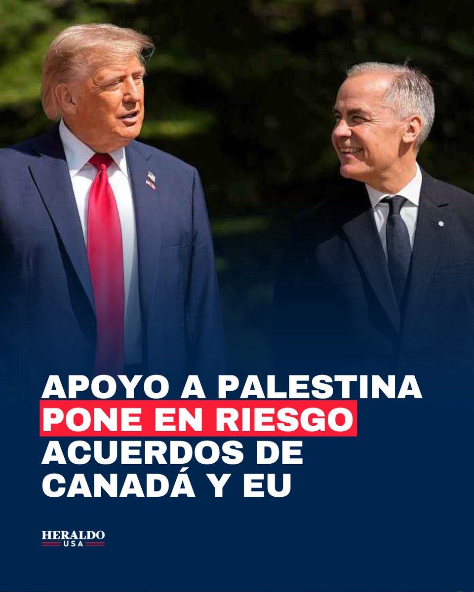Donald Trump afirmó que el respaldo de Canadá al reconocimiento de un Estado palestino hace “muy difícil” concretar un acuerdo comercial con EU justo antes de la fecha límite del 1 de agosto. Tensiones políticas y económicas en juego 🇨🇦🇺🇸⚖️