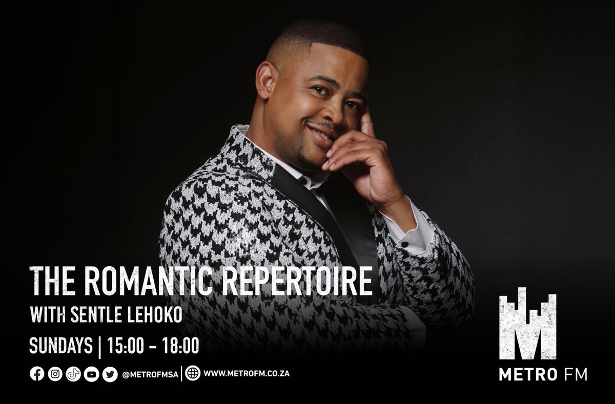 METROFMSA's tweet photo. The Romantic Repertoire with @SentleL | Sundays 15:00 - 18:00

📲: 060 552 7303
☎️: 086 000 2160
Listen Live: https://t.co/vtHenSKATi https://t.co/He3dCKqKtd