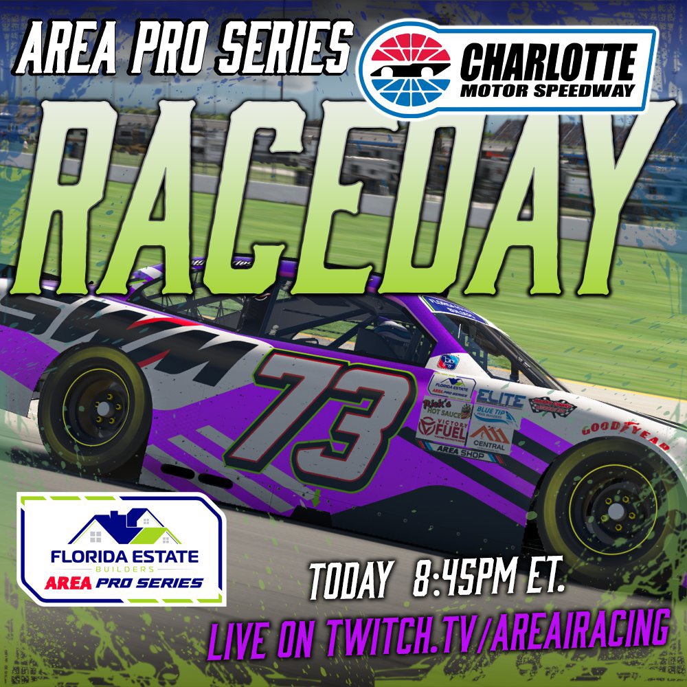 🟢 IT’S FLORIDA ESTATE BUILDERS AREA PRO SERIES RACE DAY!

Tonight, we determine our Season 7 champion? Which of the championship 4 drivers will prevail in Charlotte? 👀🏆

⏰ 8:45pm ET
📺 youtube.com/live/nsTePQuAL…
📺 Twitch.tv/AREAiRacing