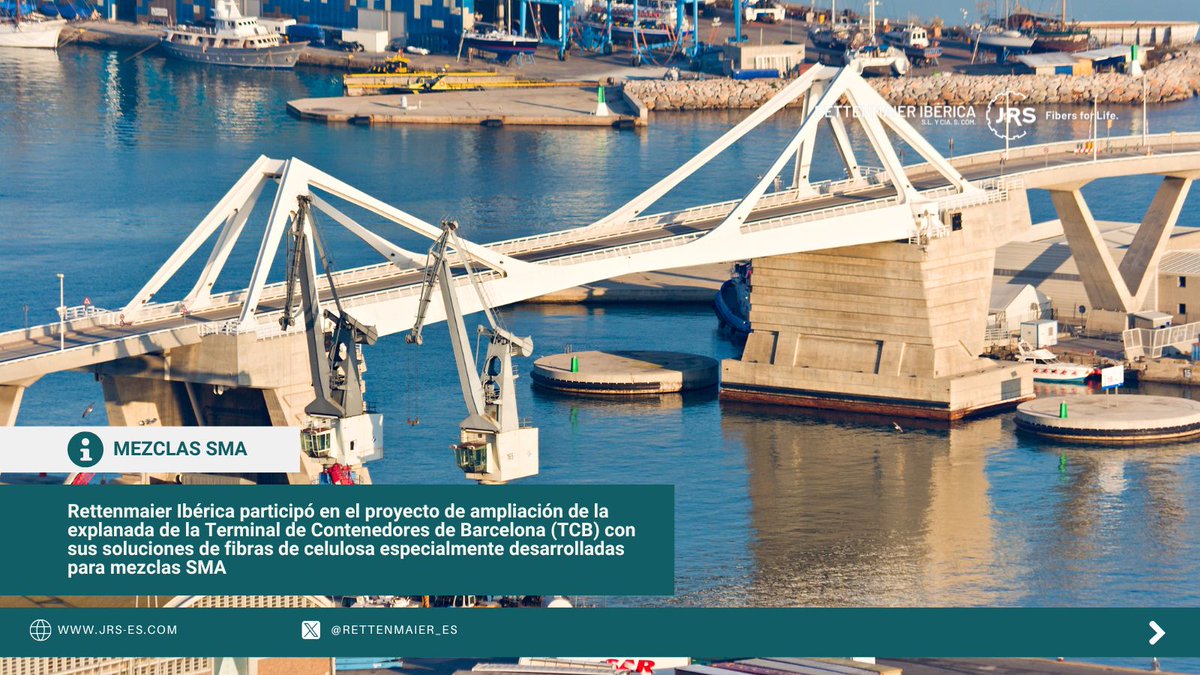 En la ampliación de la Terminal de Contenedores del puerto de Barcelona se utilizaron #MezclasSMA con nuestras fibras de origen vegetal, obteniendo como resultado un ahorro de hasta el 14% frente a otras soluciones tradicionales

💻 ow.ly/oGR350VNGju