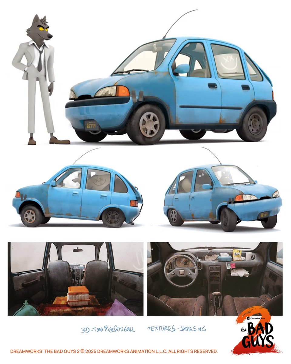 BANNISTER (@bannister01) on Twitter photo Betty is the first vehicle I had to design in 2D when I was hired as concept designer on the Bad Guys 2 film.
What Tom MacDougall and James Ng did on the final 3D model is just amazing.
#badguysmovie <a href="/Dreamworks/">DreamWorks Animation</a> <a href="/UniversalPics/">Universal Pictures</a> #conceptdesign #vehicledesign #visdev #thebadguys2 Betty is the first vehicle I had to design in 2D when I was hired as concept designer on the Bad Guys 2 film.
What Tom MacDougall and James Ng did on the final 3D model is just amazing.
#badguysmovie <a href="/Dreamworks/">DreamWorks Animation</a> <a href="/UniversalPics/">Universal Pictures</a> #conceptdesign #vehicledesign #visdev #thebadguys2