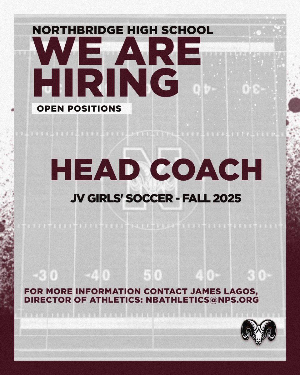 Northbridge Athletics (@nbramsathletics) on Twitter photo Join the STAFF of dedicated professionals who pass their passion onto the next generation. Contact the Athletic Director @ NBAthletics@NPS.org
#RAMS Join the STAFF of dedicated professionals who pass their passion onto the next generation. Contact the Athletic Director @ NBAthletics@NPS.org
#RAMS