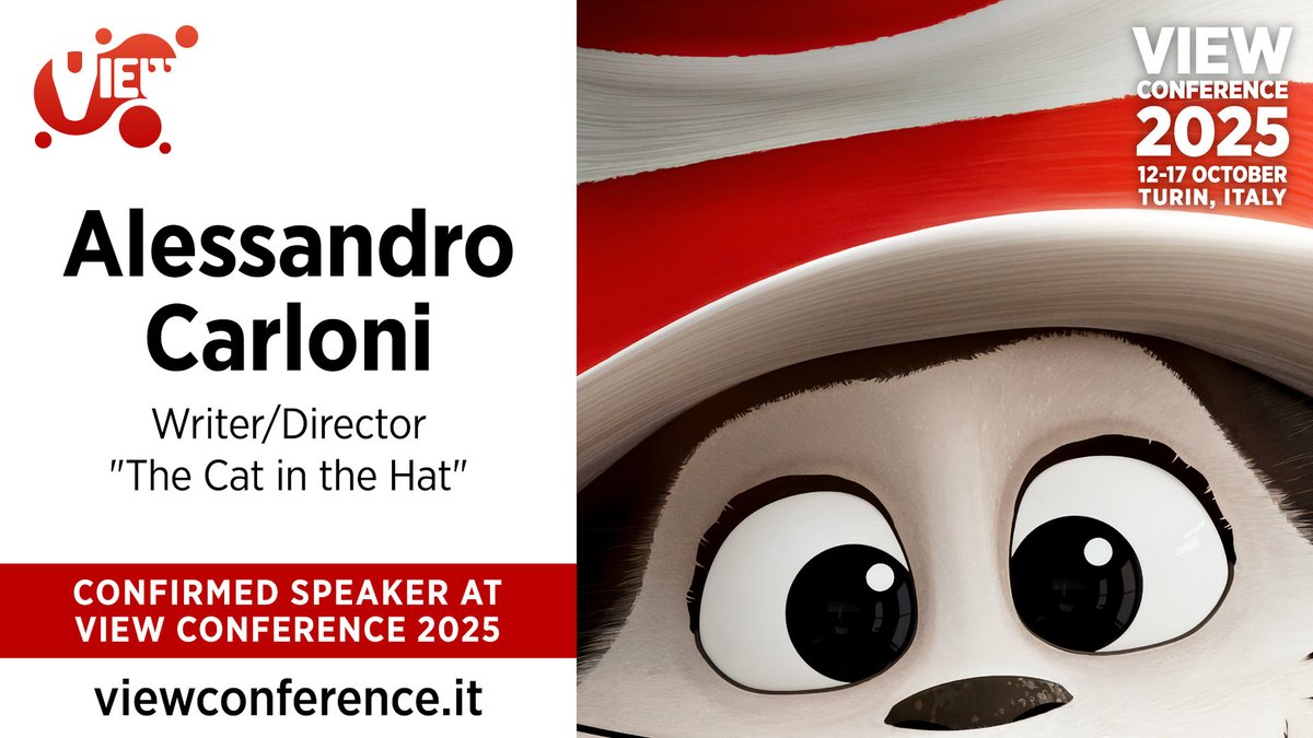 rannynm11's tweet image. #ViewConference is proud to announce that Writer/Director @alecarloni will present a behind-the-scenes look of @wbpicturesanimation animated feature “The Cat in the Hat” at #viewconference 2025. 

Oct 12-17, 2025, Turin, Italy
Register at ow.ly/nI5O50WwRVC