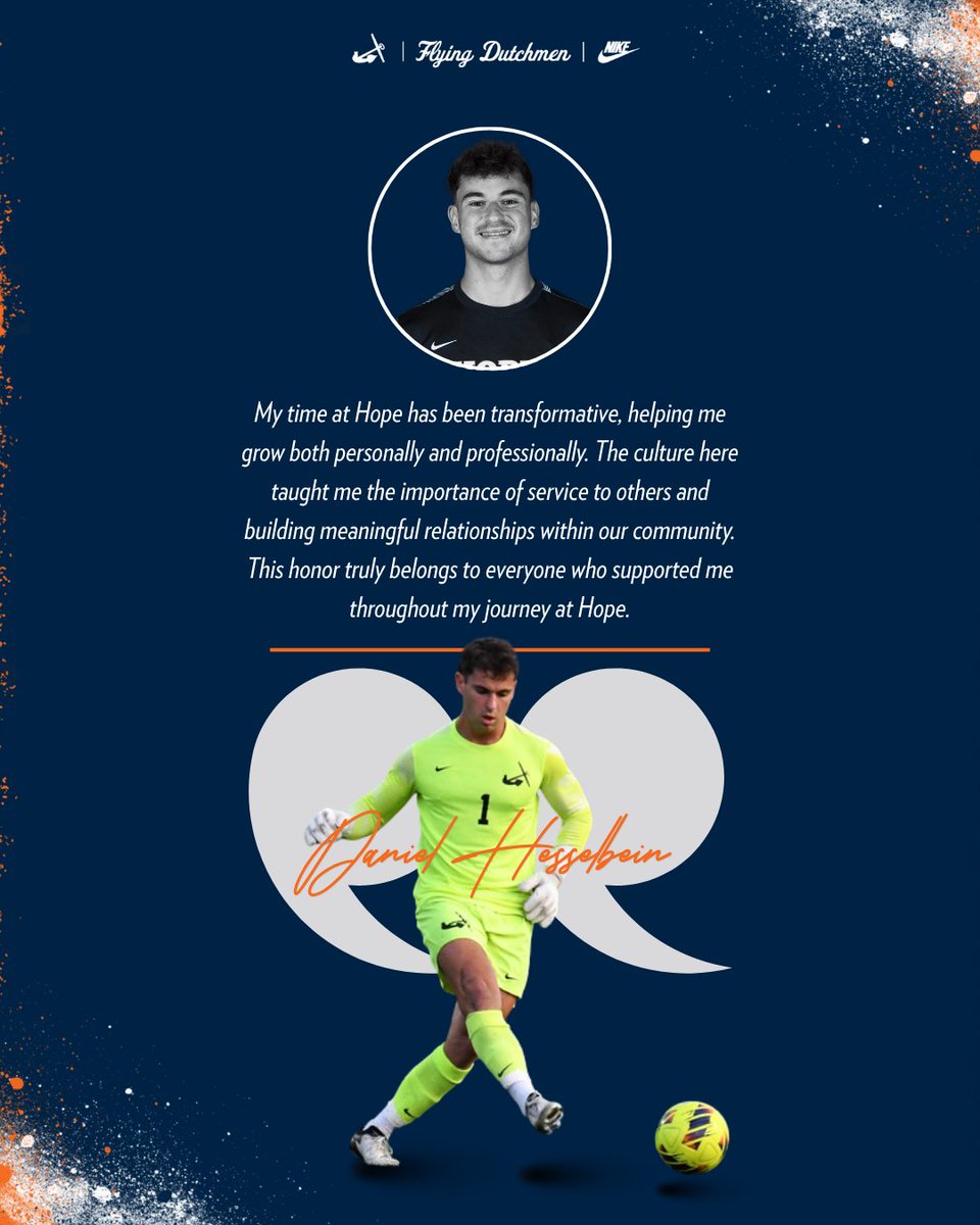 Daniel Hesselbein 🤝 2025 <a href="/MIAA1888/">#D3MIAA Sports</a> Albert L. Deal Scholar Athlete of the Year Award recipient.

The recent graduate, standout soccer goalkeeper and major in physical and health education is Hope College's sixth honoree. Read more about him on the Hope Athletics website.