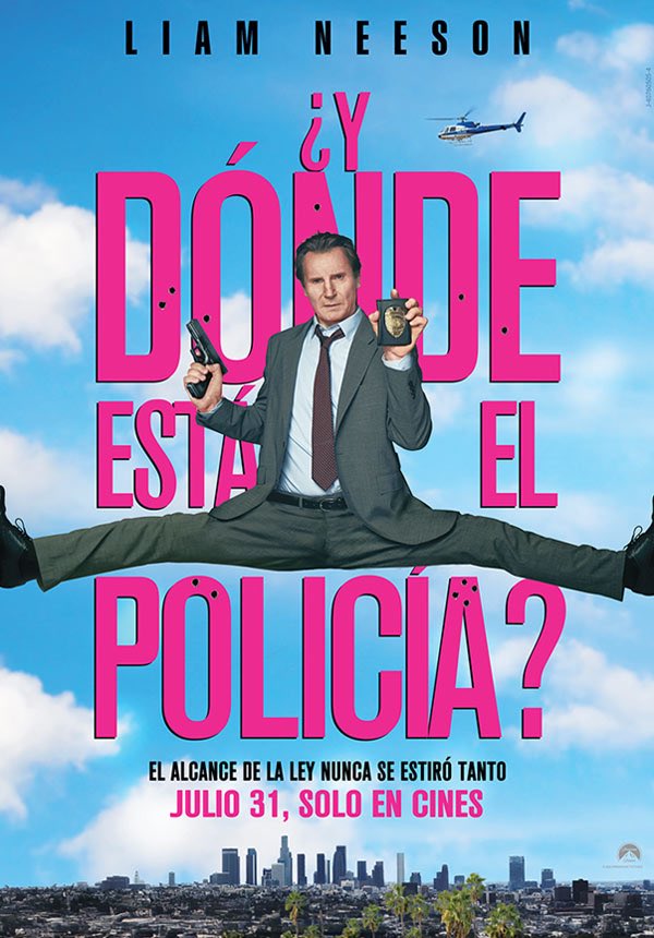 Estrenos de fin de semana: 
En cines: “¿Y Dónde Está el Policía?”  marca el regreso triunfal de la icónica franquicia de comedia, esta vez con Liam Neeson como protagonista en el papel de Frank Drebin Jr., hijo del legendario detective interpretado por Leslie Nielsen.