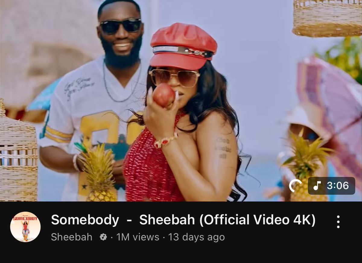 #SOMEBODY hits 1 MILLION VIEWS in just 13 days! 🙌🏾🔥Sheebaholics, you’re the real MVPs, the baddest, always! ❤️ Thank you, thank you! I’ve truly felt the love every step of the way.
 
#Grateful #GodAboveAll 🙏🏾 #TheReturnOfTheQueen22ndAugSerena
