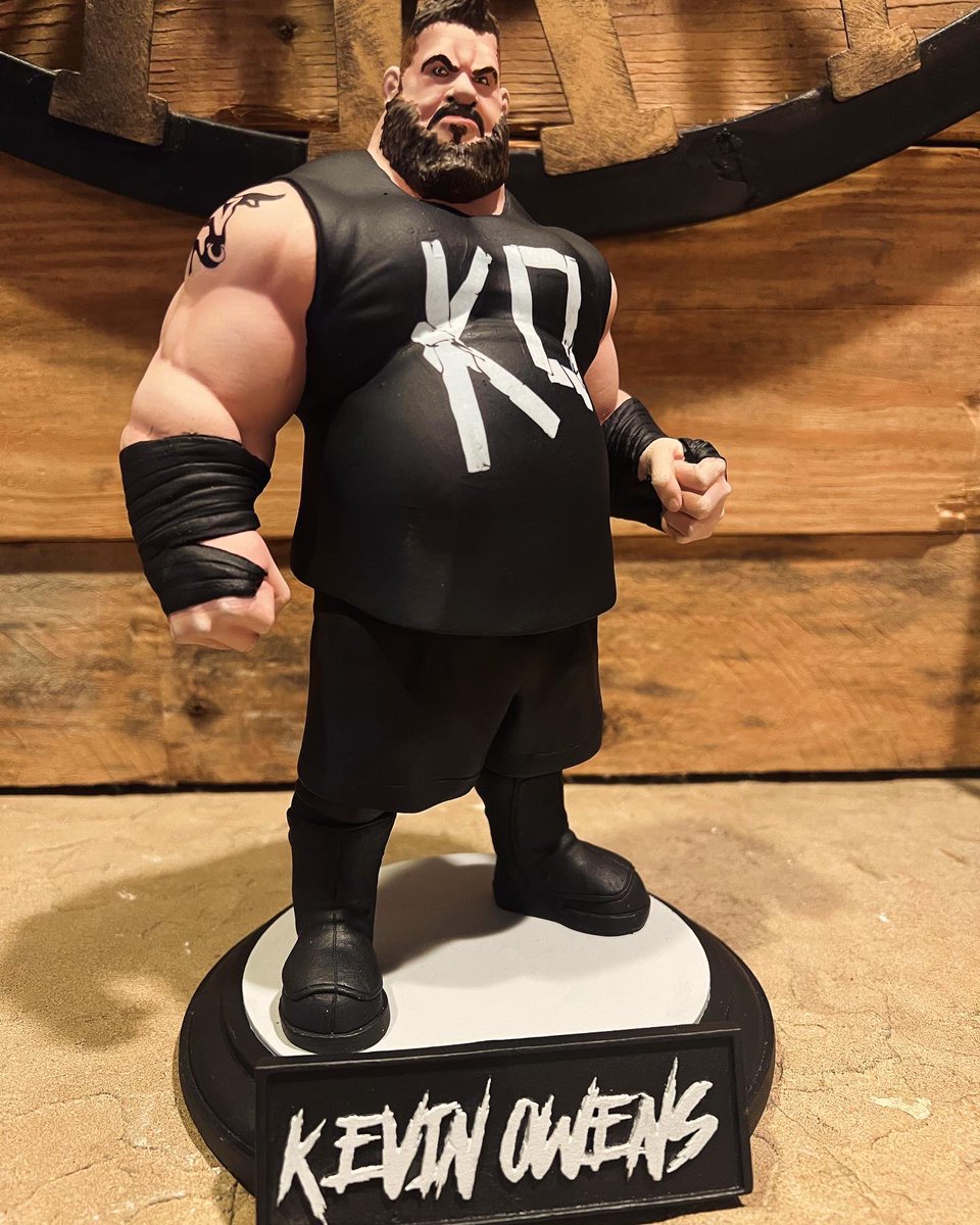 Probably my favorite sculpt that I’ve done over the years. My original <a href="/FightOwensFight/">Kevin</a> full body statue!  Please follow <a href="/Screamingbulls1/">Screamingbullseye</a> to see or purchase more artwork like this😁 #wwe #aew #ROH #WrestlingCommunity