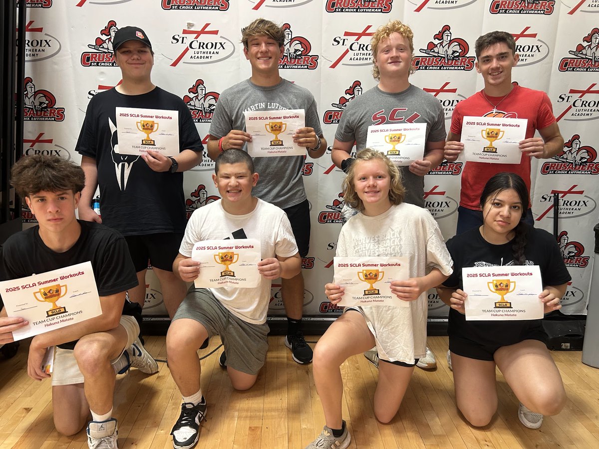 And just like that, <a href="/StCroixLutheran/">St. Croix Lutheran</a> 2025 Summer Workouts have come to an end. What an AWESOME summer with these athletes &amp; coaches! Crusader of the Week: Seth. Perfect summer attendance: Carina &amp; Asher. Team Cup winners: Hakuna Matata. #StayReady