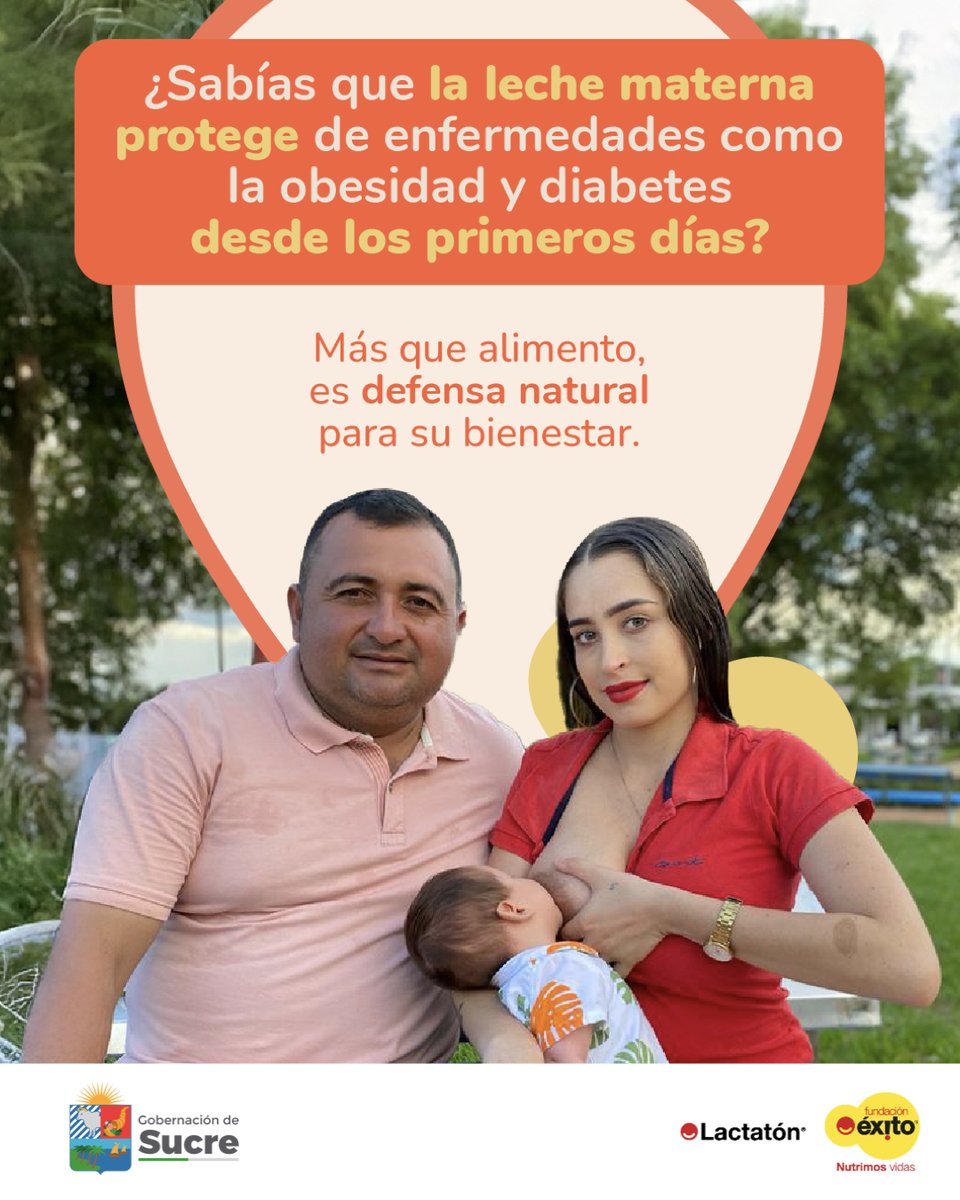 Gobernación de Sucre (@gobsucre) on Twitter photo ⚕️ La lactancia protege contra enfermedades crónicas como hipertensión, obesidad y diabetes. – Centro de Investigación INCAP 🩷
#Lactatón <a href="/Fundacion_Exito/">Fundación Éxito</a> ⚕️ La lactancia protege contra enfermedades crónicas como hipertensión, obesidad y diabetes. – Centro de Investigación INCAP 🩷
#Lactatón <a href="/Fundacion_Exito/">Fundación Éxito</a>