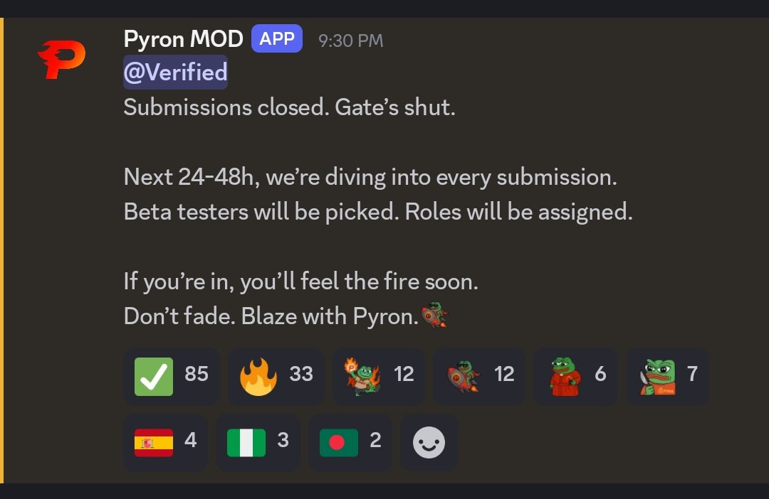 gFogeees

Btw submissions closed for <a href="/Pyronfi/">Pyron</a> 
Must join their discord otherwise you'll be slashed out 

discord.gg/pyronfi
