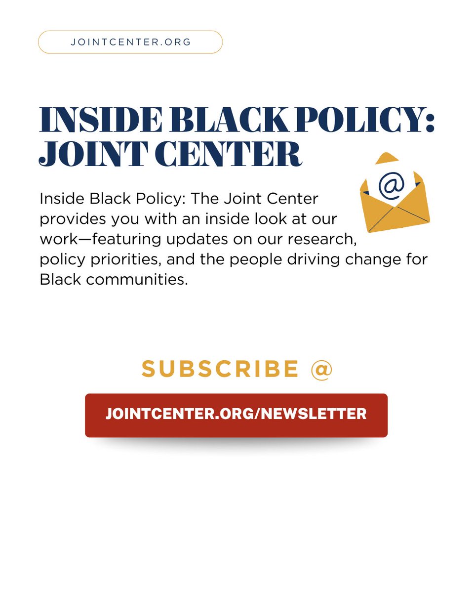 Joint Center (@jointcenter) on Twitter photo 📢 Big updates from the <a href="/JointCenter/">Joint Center</a>:
➡️ Senate Democratic staff diversity rankings
➡️ Analysis on SNAP & Medicaid cuts’ major impact on Black households
➡️ Our new Tax Advisory Committee
➡️ Welcoming new fellows & interns
Full newsletter ⬇️
jointcenter.org/inside-black-p… 📢 Big updates from the <a href="/JointCenter/">Joint Center</a>:
➡️ Senate Democratic staff diversity rankings
➡️ Analysis on SNAP & Medicaid cuts’ major impact on Black households
➡️ Our new Tax Advisory Committee
➡️ Welcoming new fellows & interns
Full newsletter ⬇️
jointcenter.org/inside-black-p…
