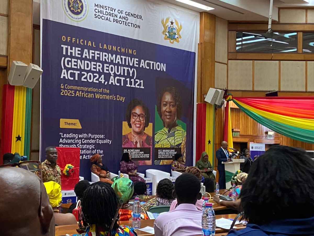 GenCED West Africa (@gencedgh) on Twitter photo "Make the Affirmative Action Act a household name"! Words of <a href="/MoGCSP_Ghana/">Min. of Gender Ghana</a>'s Hon. Dr. Agnes Naa Momo Lartey at the launch of the Affirmative Action Act 2024. On this special day, <a href="/GenCEDgh/">GenCED West Africa</a> lauds the ministry and calls for a concerted effort to move from intention to action. "Make the Affirmative Action Act a household name"! Words of <a href="/MoGCSP_Ghana/">Min. of Gender Ghana</a>'s Hon. Dr. Agnes Naa Momo Lartey at the launch of the Affirmative Action Act 2024. On this special day, <a href="/GenCEDgh/">GenCED West Africa</a> lauds the ministry and calls for a concerted effort to move from intention to action.