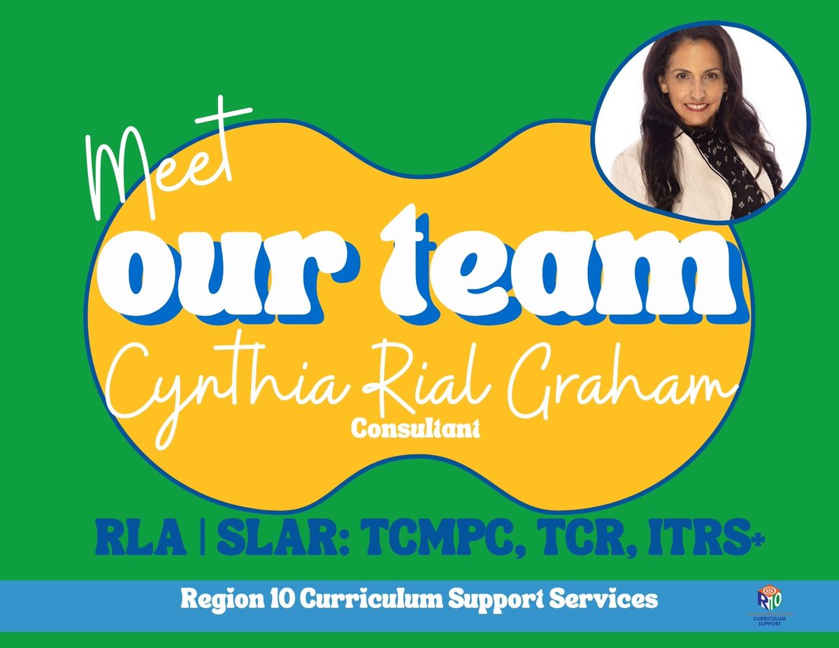 R10CSS's tweet image. 💛 Meet Cynthia Rial Graham 💛
She is our @Region10ESC Curriculum Support Services RLA | SLAR consultant.
Cynthia likes to start the day walking her dog with coffee in hand.
What about you? What is your favorite way to start the day?
