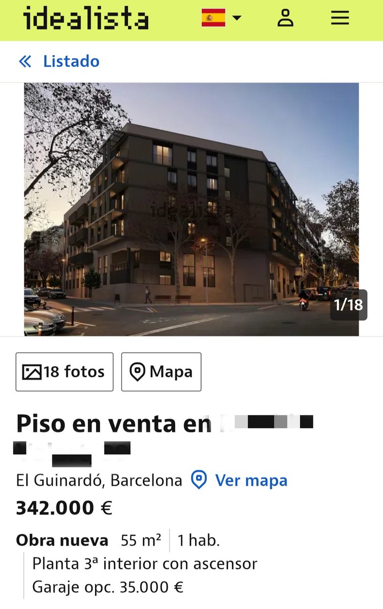 🤡"Si construïm més baixaran els preus perquè el mercat es regula sol"

No han trigat gaire en anunciar la venda dels pisos d'aquest futur edifici a 6.218 €/m², un preu inassumible molt per sobre del preu de mitjana al Guinardó, que segons el mateix portal es troba a 3.962 €/m²
