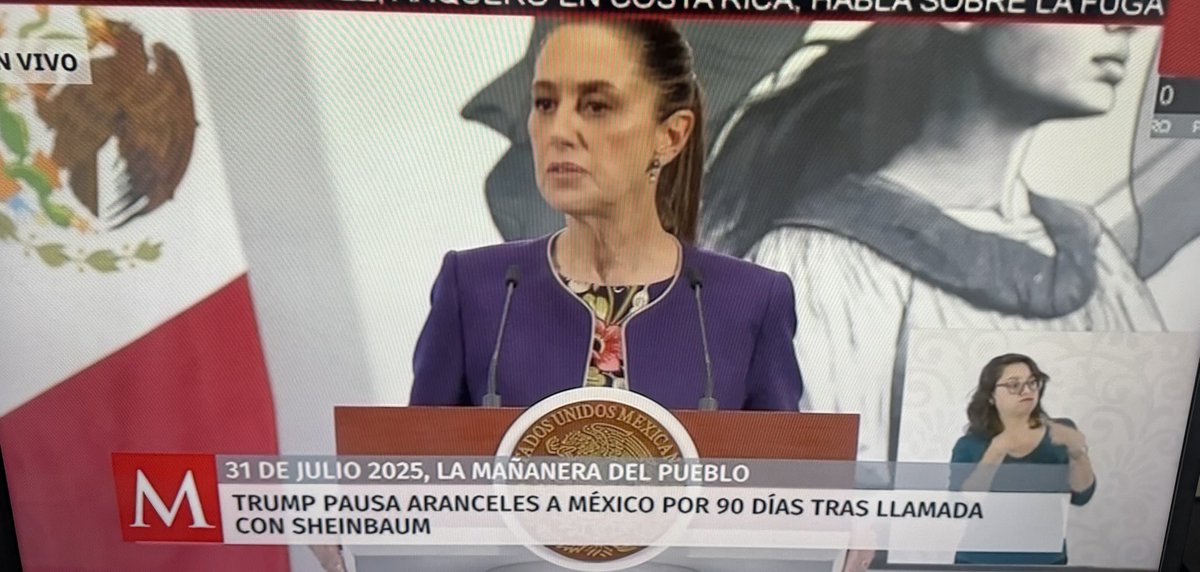 eduardotrelles's tweet photo. LA NETA DEL FUTBOL L&amp;L
Al momento informa ⁦@Claudiashein⁩
Sobre el nuevo acuerdo con Donald Trump. Prorroga de 90 días sobre el tema de aranceles. Se confirma que tenemos MUCHA PRESIDENTA. A pesar de los deseos de la fachiza que esperan le vaya mal a México. https://t.co/KArkET4gMP