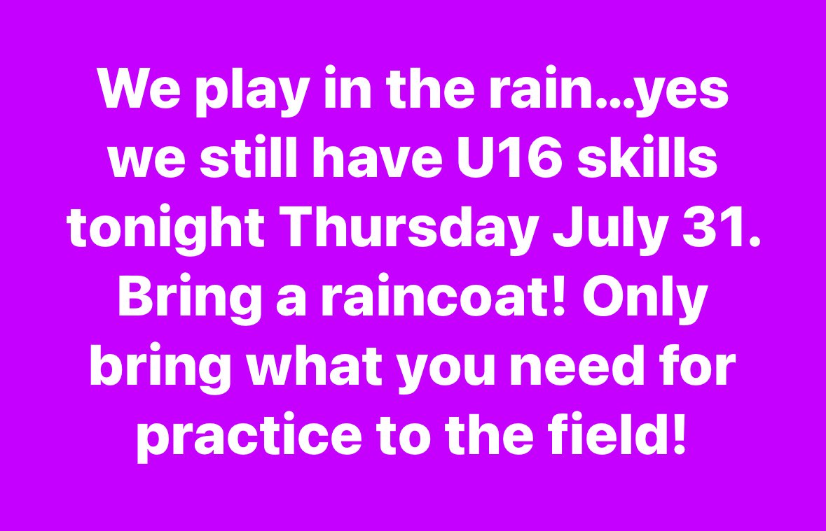 Would you rather play in feels like 95
Or 65 with rain???? Practice is still on!