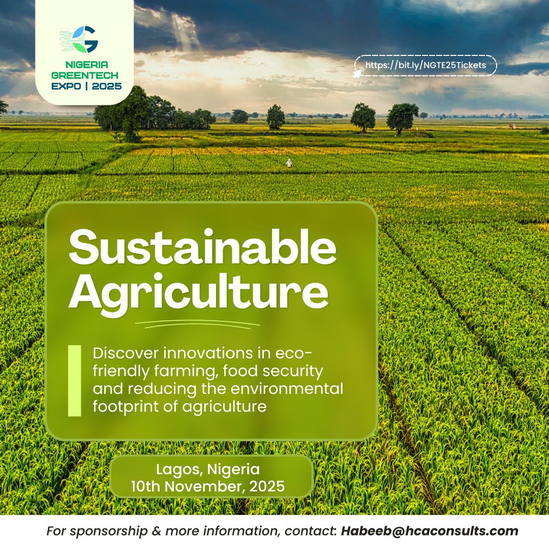 🌾 NGTE 2025 | Sustainable Agriculture: Feeding the Future

This November, we spotlight the urgent need for resilient, efficient farming.

With 40% of crops lost post-harvest, sustainable solutions can’t wait.

Be part of the conversation: bit.ly/NGTE25Tickets