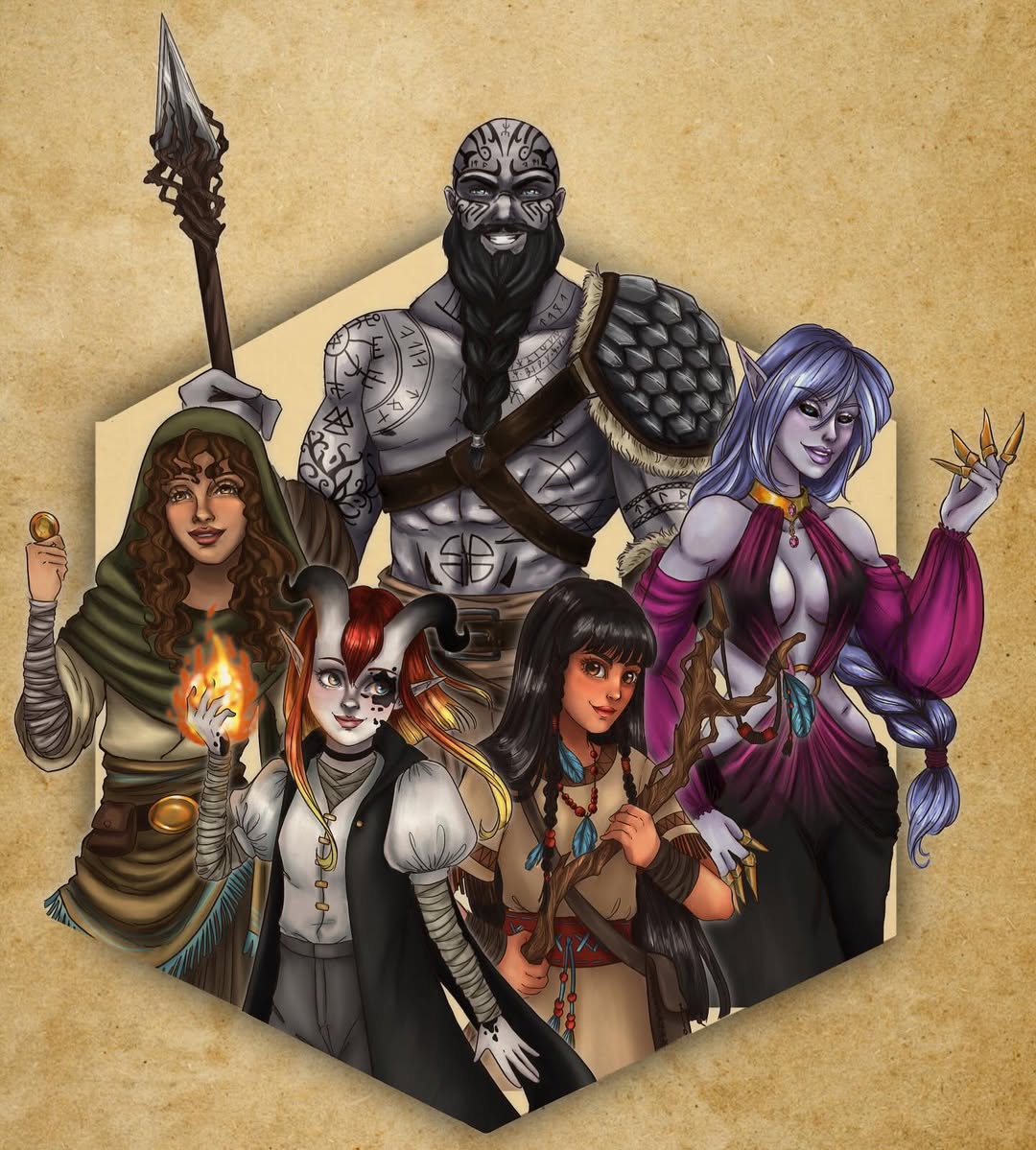 KylePrometheus's tweet photo. 🎀Olivia Vibe @olivia_vibe70
· Jul 3

Magic in their blood, legends in the making.

#commissionart #charactercommissions #conceptart #illustration #FantasyArt #CharacterDesign #DNDCharacter #DigitalArt #Tiefling #originalcharacterart 

We say?  Welcome to new Follower, Olivia Vibe! 😎👍

The work?  Speaks for itself.  Rich colours, inviting tonality, eye grabbing and we like the way the hexagon is a plinth for the composition with the background providing a 'warm' paper texture.  🔥

(...actually, we call our 'followers?'  'Creative Leaders!' 😎❤️⚔️💪)