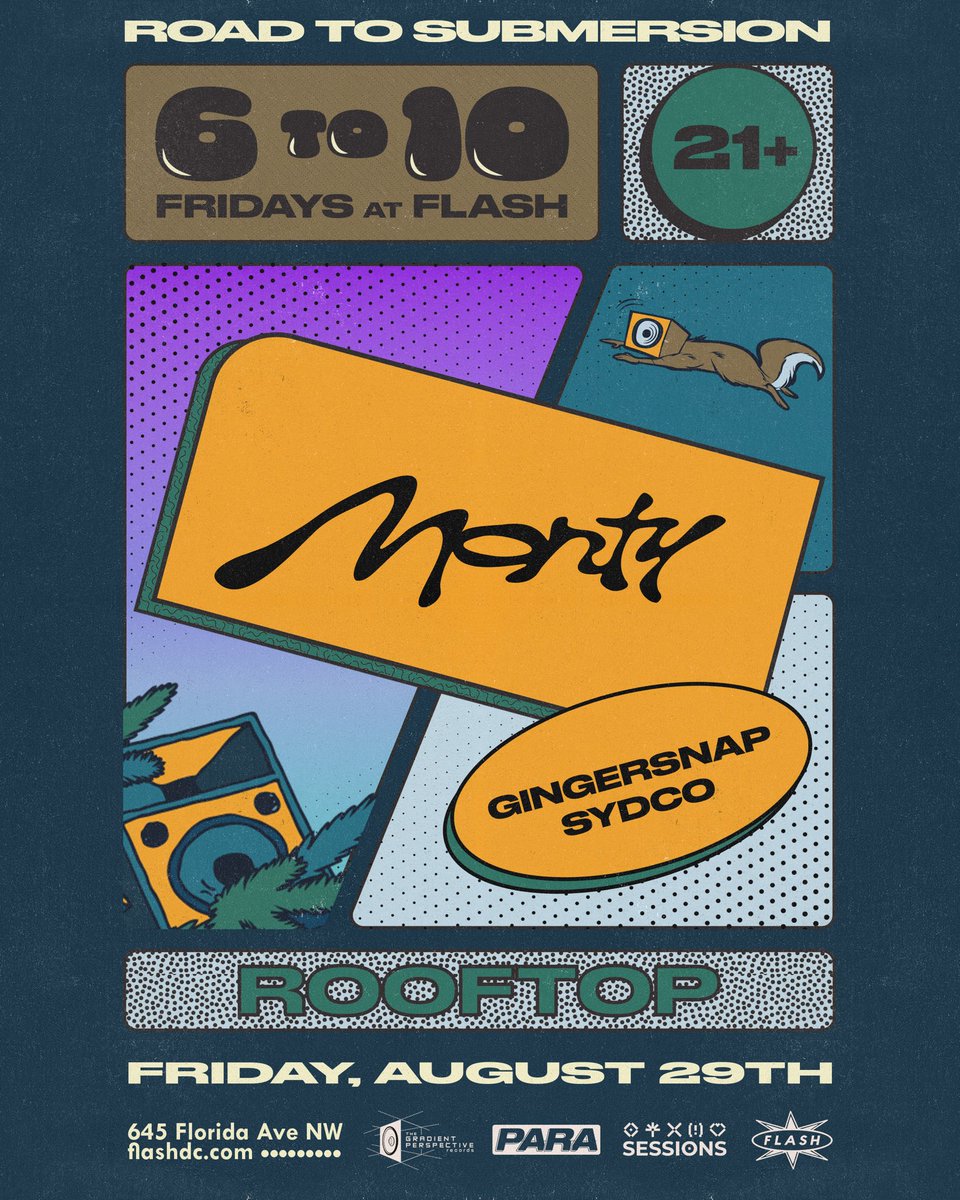 Support announcement for our August 6to10s 🪩

8/22 - Effin + Sketchy Pete &amp; Chandelier 💭 
8/29 - Monty + Gingersnap &amp; Sydco 🐿️

All GA tickets for Effin are sold out, limited VIP tables + all tickets for Monty below ⬇️