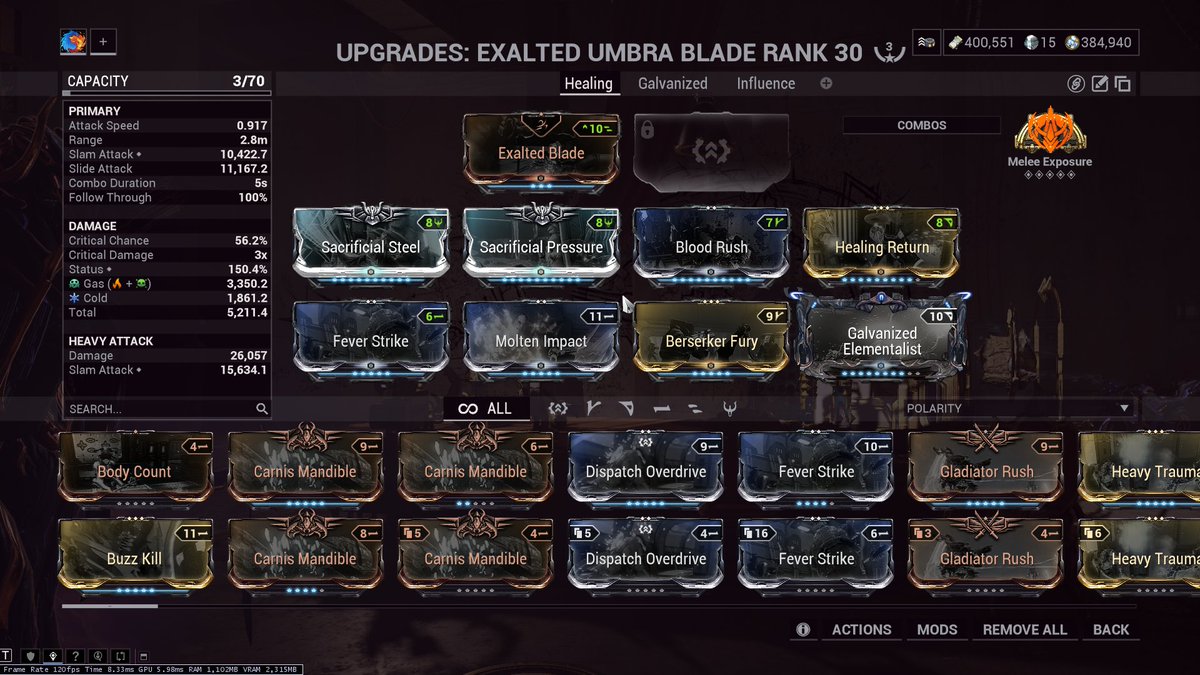 ctc_3203's tweet image. Was doing a Steel Path Incursion, and during it, I kept noticing I was getting Overguard on Umbra. No helminth/subsume, no way to apply other than Zylok Prime with Fortifier, but all I was using was Exalted Blade and Daikyu Prime. #Warframe