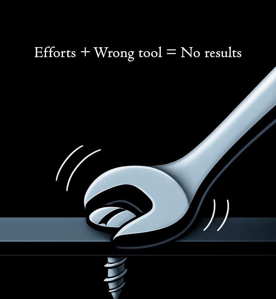 Please chose right tool on right place