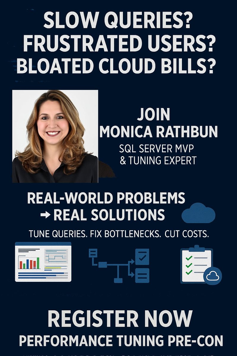 SQLEspresso's tweet image. Join me for a full-day Pre-Con at the PASS Data Community Summit, where I'll walk you through real-world performance challenges and solutions. Gain insights on optimizing SQL Server, Azure SQL, and AWS RDS/EC2 for enhanced efficiency and costs. Register passdatacommunitysummit.com