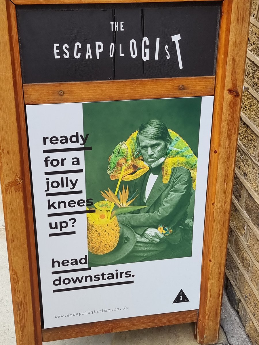 In London. Wonder what Carlyle would think about being on a cocktail bar sign with his friend here.