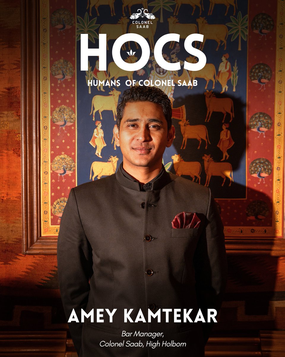 Meet Amey Kamtekar – our Bar Manager at Colonel Saab, High Holborn.
With nearly 14 years in the hospitality industry and over 3.5 years with us, Amey is the creative mind and steady hand behind our bar. His dedication, skill, and calm presence ensure that every drink is not just