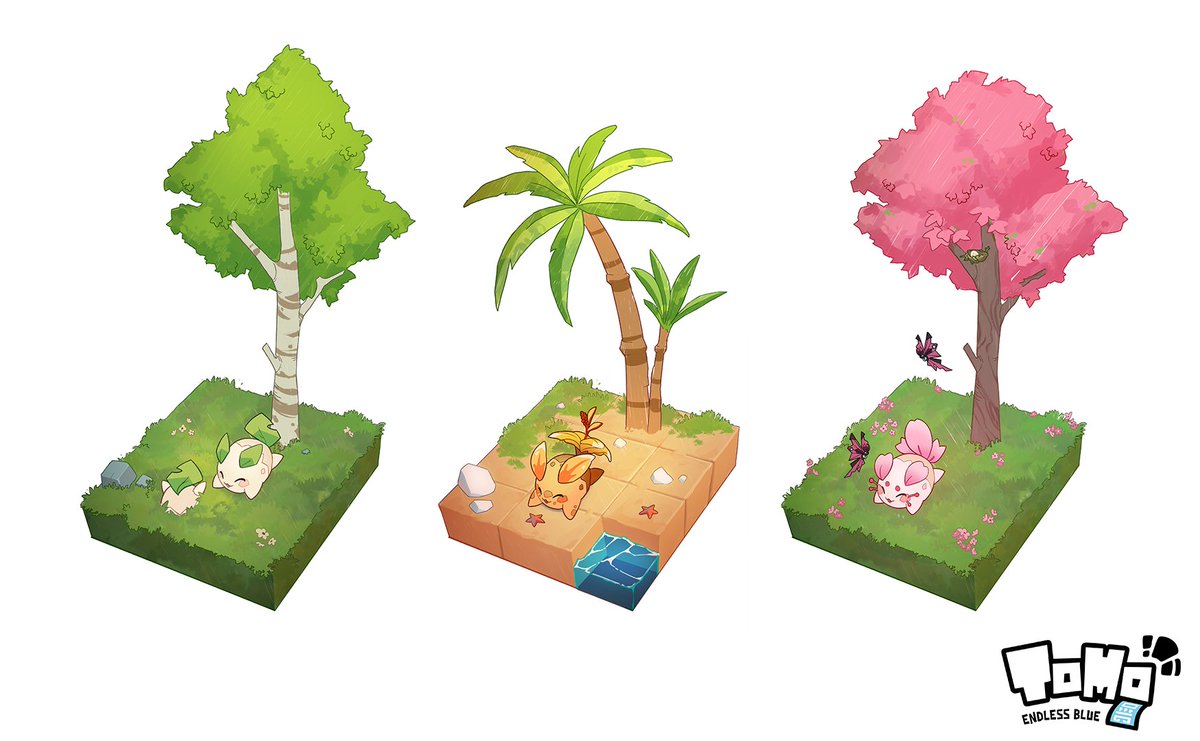 TomoEndlessBlue's tweet photo. Say hello to Biome-Specific Tomo Variants 👀🌍
Same species. Different look. New powers.
Depends on where you find them.

🧠 Pick your favorite Daiko form
🌱 What biome-specific power would it have?

We’re RT’ing the best/worst/genius ones🫠
Bless our timeline 👇

#tomoendlessblue #indiegame #gamedevs