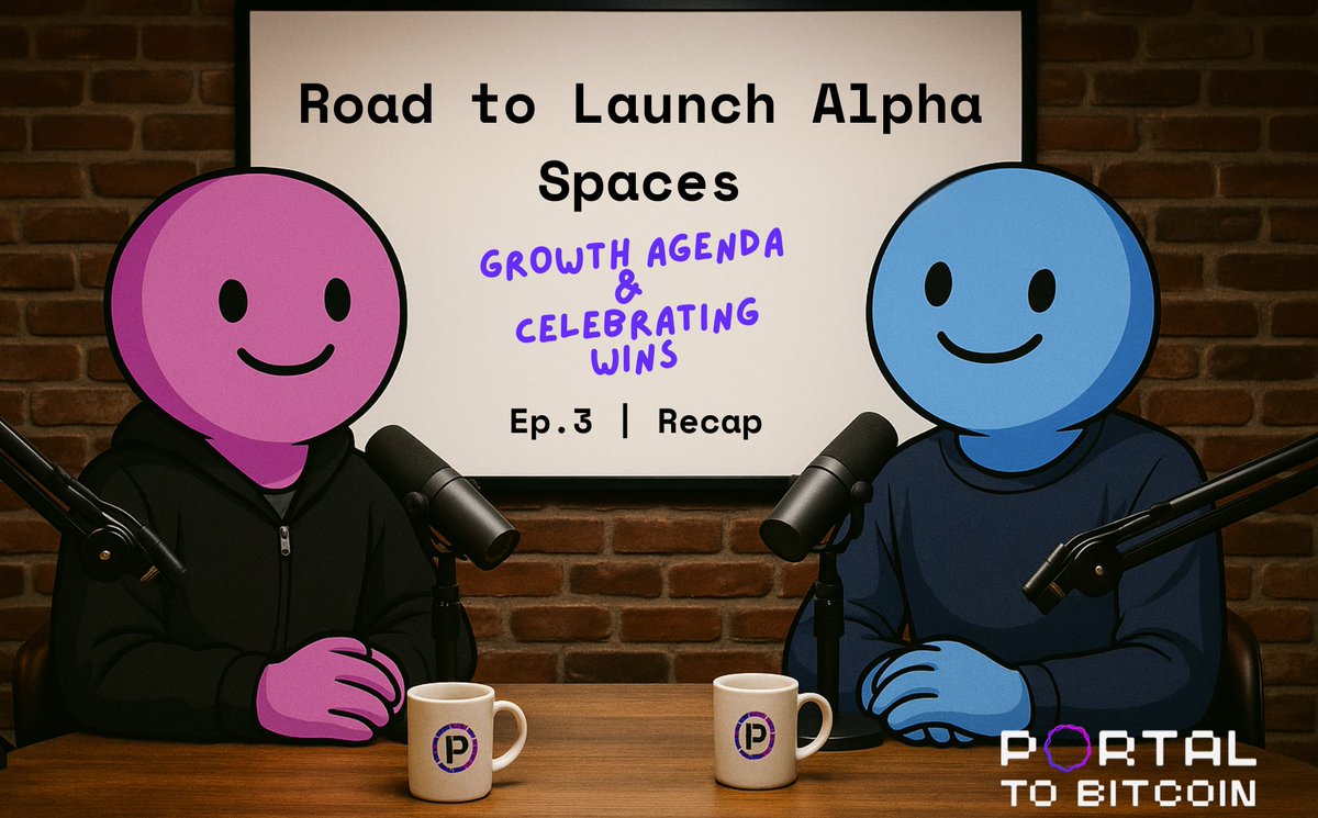 PortaltoBitcoin's tweet photo. In case you missed this week's Road to Launch X Space, featuring:

🎙️ @geoburke (Co-Founder and Biz Dev)
🎙️ @PORTAL_ROBIN (Head of BD)
🎙️ @Elektroveniks (Head of Community and Ecosystem)

...where they spilled all the tea on Growth &amp; Community, catch up with the recap below 🧵⤵️ https://t.co/cgNRuY68OM