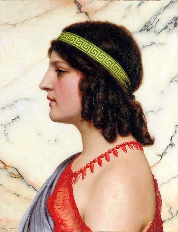 "Praxilla" (1922) by John William Godward (1861-1922). Oil on canvas. Private Collection. Photo: Perez Reviriego Perez Herrera.