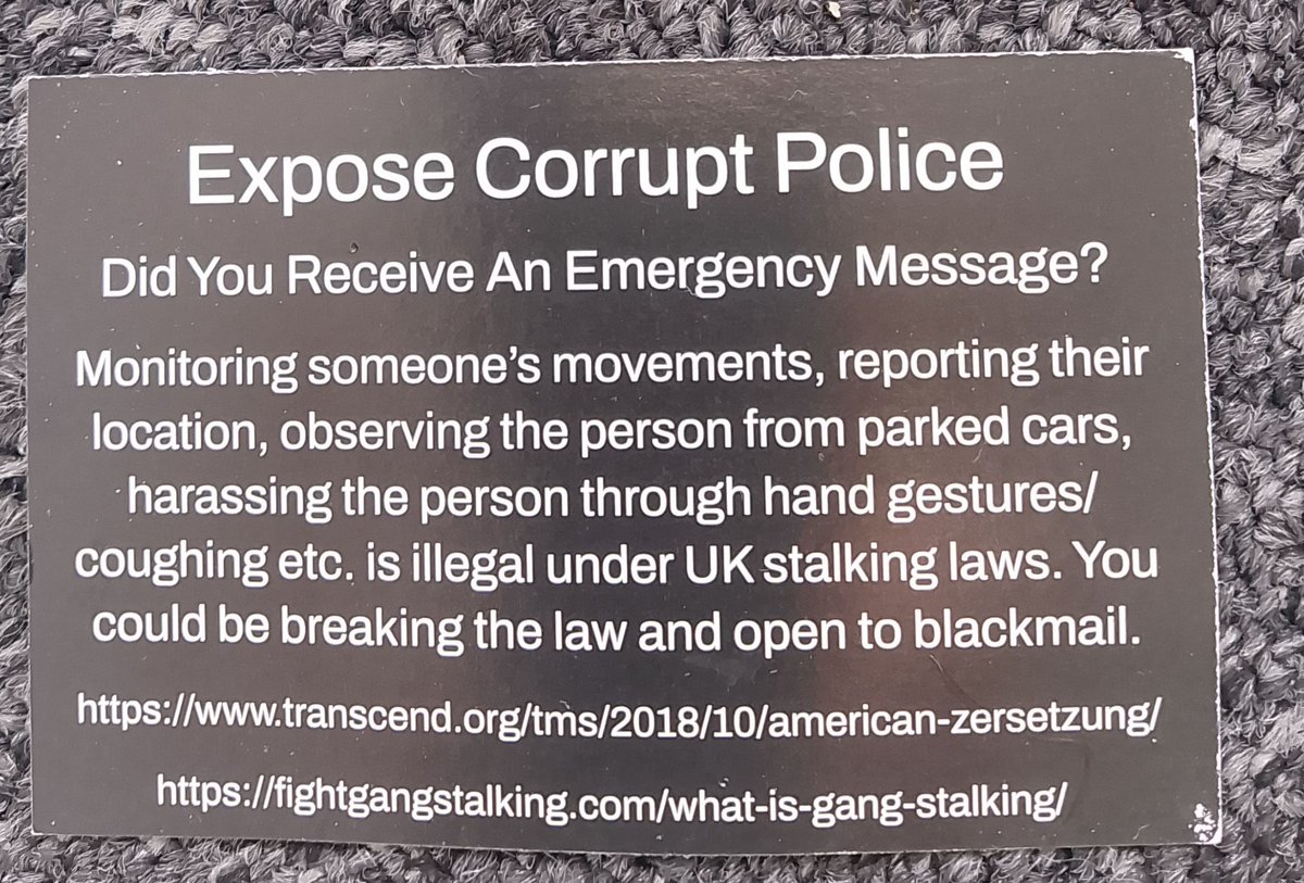 read_lorra14618's tweet photo. I had a good reason to start this post and to post a curate, factual daily updates
#gangstalking of #TargettedIndividuals
Is a common tactic
My stalking started when I whistleblew about poor Safeguarding in an Oxfordshire Children's home
The smear campaign attempting to discredit me, recruiting Flying Monkeys has been relentless
I now have a number of recording devices, I screenshot everything that is relevant and I record those I engage with
Of course I recognised the likelihood of it again when I moved, but I made the owners very aware of the stalking, culpability and evidence
Today I am putting a very firm boundary in place
Today I have been told I am banned from returning, I wasn't planning on it
I was told the owners have been monitoring my Social Media for some time and were aware of my posts. I knew this. This is STALKING. At no time did they speak to me about anything I posted about
I was also told they know where I am. This is STALKING
I've reported Stalking 4 times to 4 separate Police forces, all of them have failed to investigate it and LIED to cover up their failures
My stalking started after I whistleblew about poor Safeguarding in an Oxfordshire Children's home. Oxfordshire County Council, Thames Valley Police, Oxford Family Court were all complicit with covering up stalking and failing to address Child Sexual Abuse in Oxfordshire
The malicious slander has continued and I've been told today about further LIES by the owner to discredit me and create a narrative about me that is untrue
I will point out the owners have no signed consent to record, store or share any data about me.
Various platforms exist for people to record there experience and I have done this in line with HRA Article 10. I have multiple recordings to back up my experience
Today a boundary has been crossed
The place I have been staying is the Diaderm Hotel also known as the Shrewsbury Guest House
@HoopyLoopyNaka thanks for your images
My ongoing records will continue to record my truth and the evidence to back it up. Its not hurty words, disinformation or misinformation
It's Stalking
It's a choice!