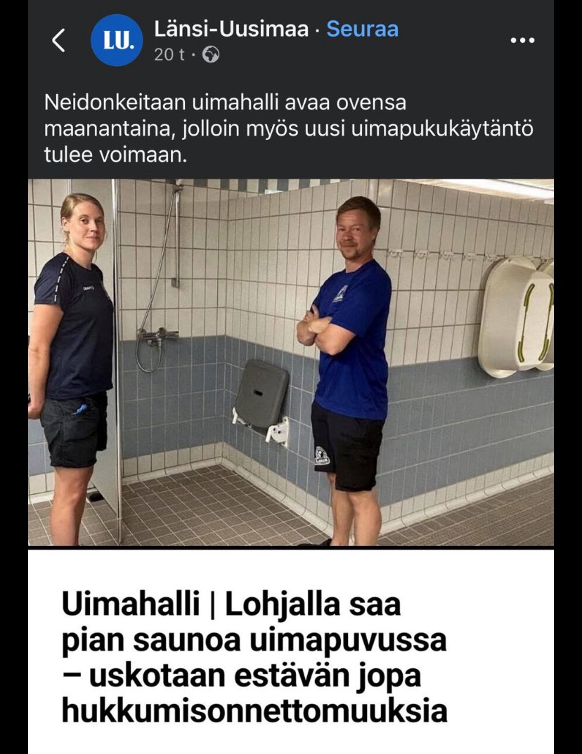 En tiennytkään, että saunaan voi hukkua, jos sinne menee alasti.

Islamin sekopäisyyksien puolustamiseksi suomalainen yhteiskunta muuttuu yhä sekopäisemmäksi.