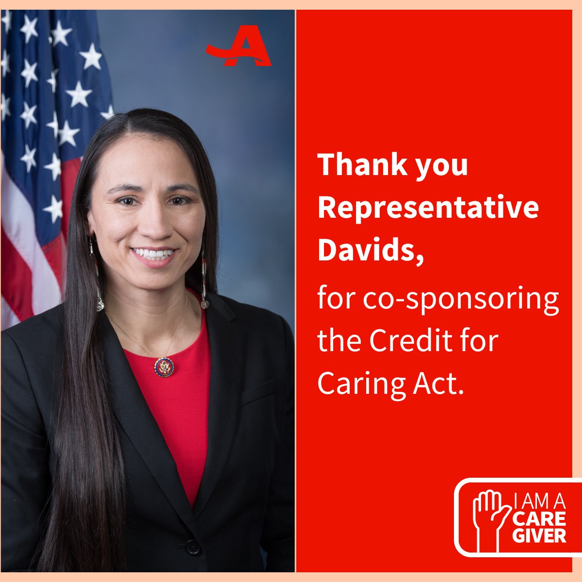 AARP Kansas (@aarpks) on Twitter photo Thank you, <a href="/RepDavids/">Rep. Sharice Davids</a>, for your work to provide 340,000 Kansas family caregivers with much-needed financial relief.
#ksleg Thank you, <a href="/RepDavids/">Rep. Sharice Davids</a>, for your work to provide 340,000 Kansas family caregivers with much-needed financial relief.
#ksleg