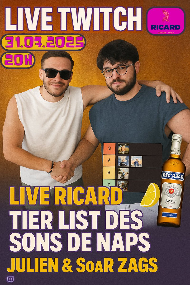 🔥C'est aujourd'hui !

📷 Julien &amp; SoaR Zags (<a href="/ptz_yo/">zags</a>) débarquent sur Twitch ce soir 31/07 à 20H 

 Préparez-vous, ça s'annonce terrible !  

A retrouver ici : twitch.tv/elements18th