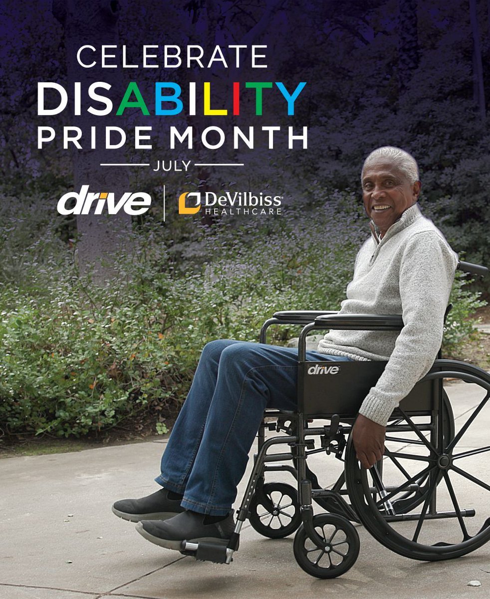 drivemedical's tweet photo. July is the 35th anniversary of the ADA, a law that prohibits discrimination based on disability. Everyone deserves to have the tools and support they need to live a full &amp; active life, and we at Drive DeVilbiss Healthcare are proud to support this mission. 
#DisabilityPrideMonth https://t.co/etMZa28Q3q