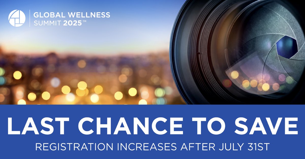 Early access ends today!
Don’t miss your chance to join the global wellness leaders shaping the policies &amp; possibilities that will define longevity for the next decade. Secure your spot before prices go up August 1.
hubs.li/Q03zPmDD0

#GlobalWellnessSummit  #Wellness