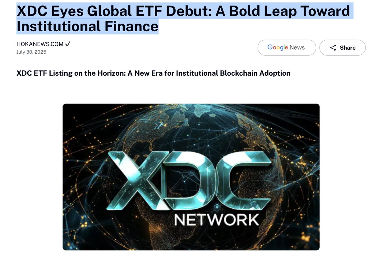 Hiroshi Tanaka (@htanaka34312) on Twitter photo 🔧 $XDC Targets ETF Access!
<a href="/XDC_Network_/">XDC Network</a> is moving toward the big leagues with a global ETF push 📊
• 🏛️ Institutional-ready
• 🌐 Global reach
• 🔗 Real-world utility
🔗 Full story: hokanews.com/2025/07/xdc-ey…
#XDC #Crypto #ETF #Blockchain #Finance #Web3 #DePIN #ETH #BTC #SOL 🔧 $XDC Targets ETF Access!
<a href="/XDC_Network_/">XDC Network</a> is moving toward the big leagues with a global ETF push 📊
• 🏛️ Institutional-ready
• 🌐 Global reach
• 🔗 Real-world utility
🔗 Full story: hokanews.com/2025/07/xdc-ey…
#XDC #Crypto #ETF #Blockchain #Finance #Web3 #DePIN #ETH #BTC #SOL