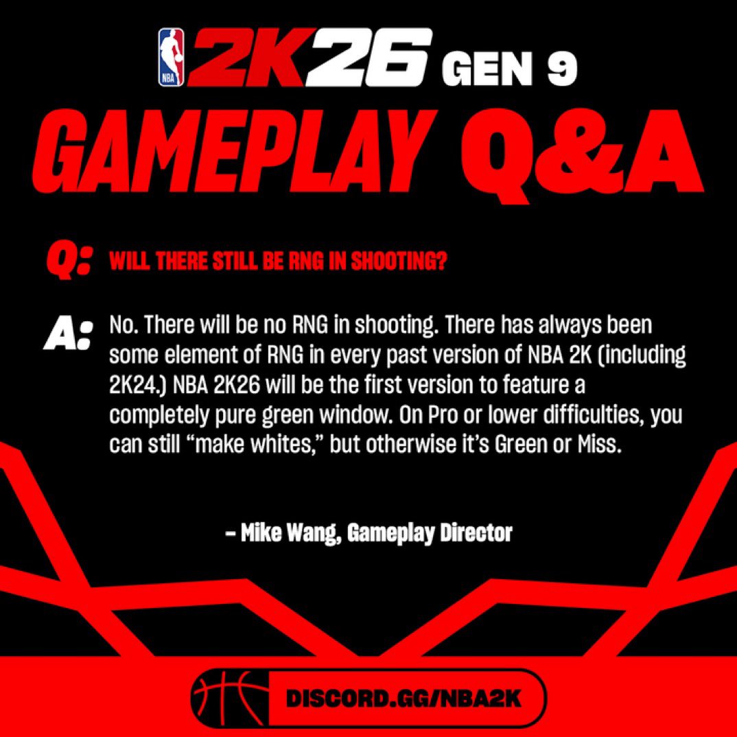 NO RNG in NBA 2K26!

We did it boys… Couldn’t have done it without y’all.