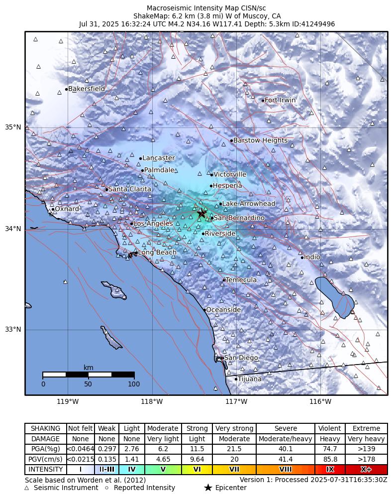 Yes Southern California, that was an earthquake you just felt.  Today's reminder that California is earthquake country.  Preliminary estimate M4.4 north of Riverside, near town of Muscoy.  If you felt it please let us know.  

earthquake.usgs.gov/earthquakes/ev…
