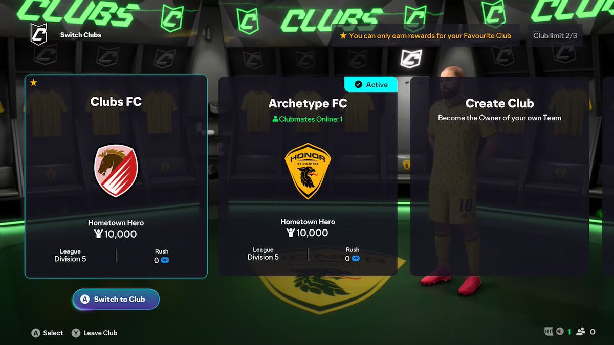 🚨 #FC26 Pro Clubs modunda artık aynı anda en fazla üç kulübe üye olabilir ve Kulüpler alanındaki Kulüpleri Değiştir butonunu kullanarak bunlar arasında serbestçe geçiş yapabilirsiniz.