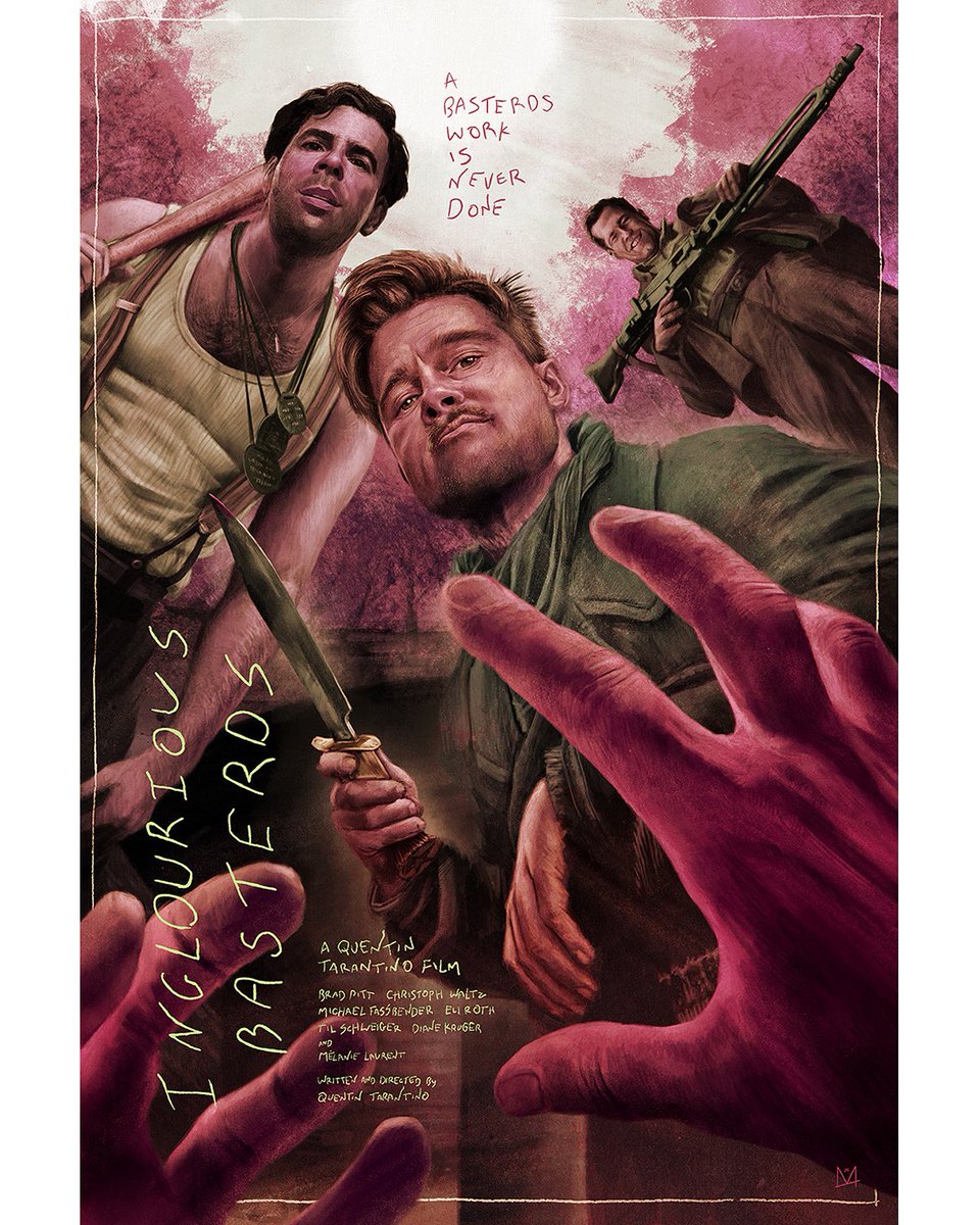 DaveMerrell (@davemerrell) on Twitter photo ‘A Basterd’s work is never done’
Inglourious Basterds
New Work
An ongoing pleasure to continue my #tarantino series with <a href="/BottleneckNYC/">Bottleneck Gallery</a>
#inglouriousbasterds #quentintarantino #movieposter #artwork ‘A Basterd’s work is never done’
Inglourious Basterds
New Work
An ongoing pleasure to continue my #tarantino series with <a href="/BottleneckNYC/">Bottleneck Gallery</a>
#inglouriousbasterds #quentintarantino #movieposter #artwork